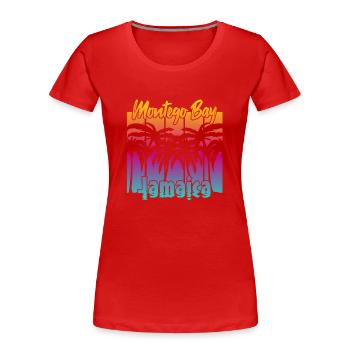 Montego Bay Jamaica - Frauen Premium Bio T-Shirt - Rot - Vorne - Mia (176cm)