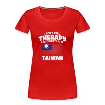 Taiwan - T-shirt bio Premium Femme - rouge - Devant - Mia (176cm)