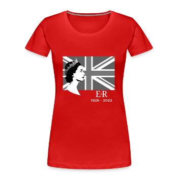Queen Elizabeth II EIIR - Women's Premium Organic T-Shirt - red - Front - Mia (176cm)