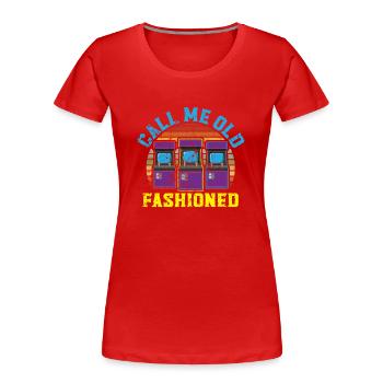 Appelez-moi un joueur vidéo d’arcade à l’ancienne - T-shirt bio Premium Femme - rouge - Devant - Mia (176cm)