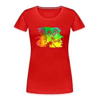 Lacrosse - Women's Premium Organic T-Shirt - red - Front - Mia (176cm)
