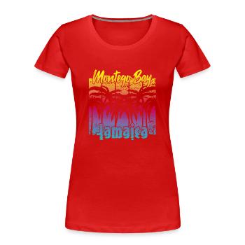 Montego Bay Jamaica - Frauen Premium Bio T-Shirt - Rot - Vorne - Mia (176cm)