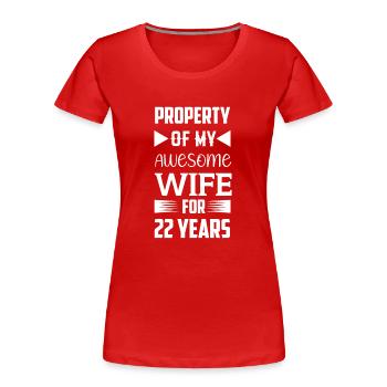 22 Years Married Bronze Wedding Gift Idea - Women's Premium Organic T-Shirt - red - Front - Mia (176cm)
