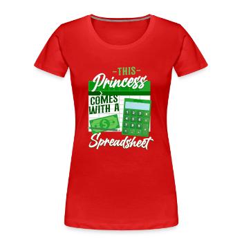 Comptable Comptable Comptable Comptabilité - T-shirt bio Premium Femme - rouge - Devant - Mia (176cm)