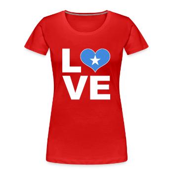 J’aime somalie drapeau du cœur Somalie - T-shirt bio Premium Femme - rouge - Devant - Mia (176cm)