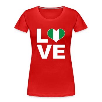 Ich liebe Nigeria Herz Flagge Nigeria - Frauen Premium Bio T-Shirt - Rot - Vorne - Mia (176cm)