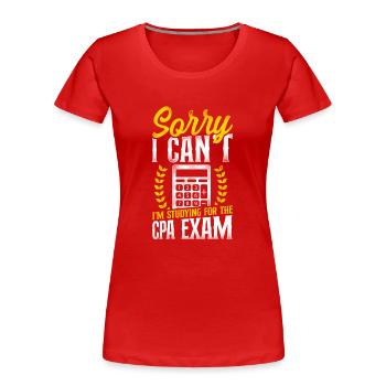 Comptable Comptable Comptable Comptabilité - T-shirt bio Premium Femme - rouge - Devant - Mia (176cm)