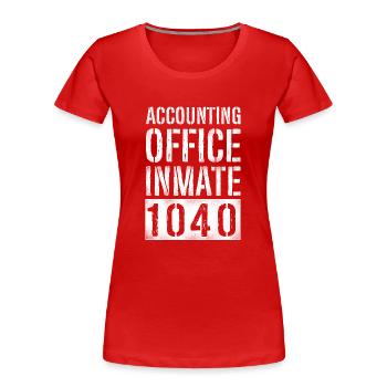 Comptable Comptable Comptable Comptabilité - T-shirt bio Premium Femme - rouge - Devant - Mia (176cm)