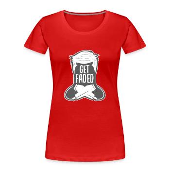Obtenez Faded Baber - T-shirt bio Premium Femme - rouge - Devant - Mia (176cm)