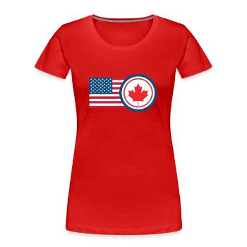 Kanada USA Fahne Herkunft - Frauen Premium Bio T-Shirt - Rot - Vorne - Mia (176cm)
