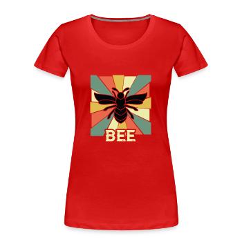 Activisme Abeille Protection de l’environnement Changement climatique - T-shirt bio Premium Femme - rouge - Devant - Mia (176cm)