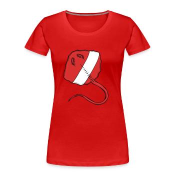 Scuba Diver Rouge Drapeau Blanc Ray Plongée sous-marine - T-shirt bio Premium Femme - rouge - Devant - Mia (176cm)