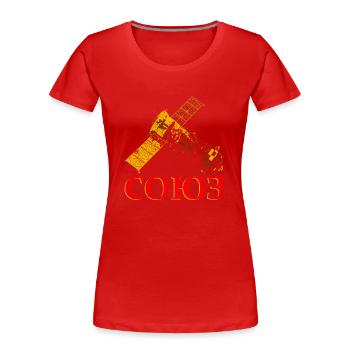 Sojus Raumschiff Sowjetunion - Frauen Premium Bio T-Shirt - Rot - Vorne - Mia (176cm)