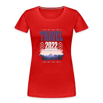 Travel 2022 - Frauen Premium Bio T-Shirt - Rot - Vorne - Mia (176cm)