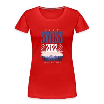 Swiss 2022 - Women's Premium Organic T-Shirt - red - Front - Mia (176cm)