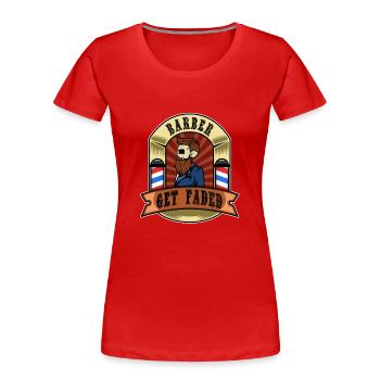 Obtenez Faded Baber - T-shirt bio Premium Femme - rouge - Devant - Mia (176cm)