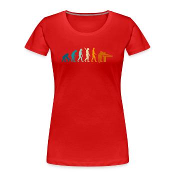Billardentwicklung, Poolspiel, Billardspieler - Frauen Premium Bio T-Shirt - Rot - Vorne - Mia (176cm)