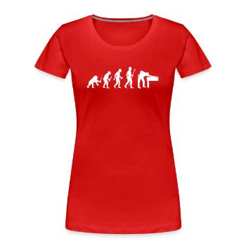 Billardentwicklung, Poolspiel, Billardspieler - Frauen Premium Bio T-Shirt - Rot - Vorne - Mia (176cm)