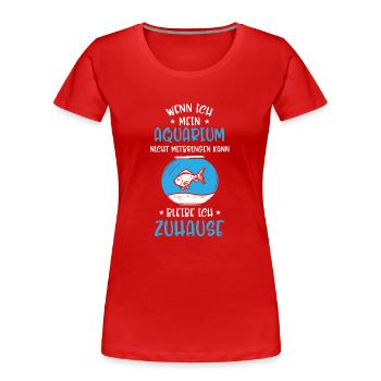 Entwicklung Von Aquaristen, Aquarium - Frauen Premium Bio T-Shirt - Rot - Vorne - Mia (176cm)