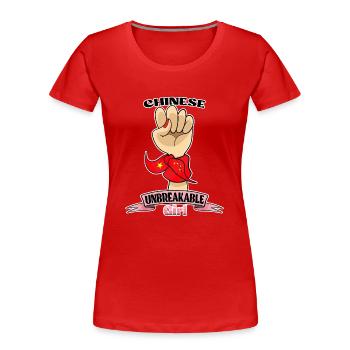 Chinese Girl Unbreakable I Chinese Heritage I - Frauen Premium Bio T-Shirt - Rot - Vorne - Mia (176cm)
