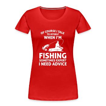Thérapie Pêche Lac Carpe Pêcheur Pêcheur Appât - T-shirt bio Premium Femme - rouge - Devant - Mia (176cm)