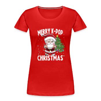 Frohe Weihnachten Oppa Santa K-Pop Idol - Frauen Premium Bio T-Shirt - Rot - Vorne - Mia (176cm)