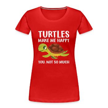 Drôle de tortue de mer Tortue de mer Eau de mer - T-shirt bio Premium Femme - rouge - Devant - Mia (176cm)