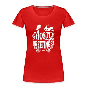 Halloween Gespenst Geschenk - Frauen Premium Bio T-Shirt - Rot - Vorne - Mia (176cm)