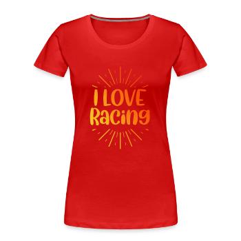 J’adore la course - T-shirt bio Premium Femme - rouge - Devant - Mia (176cm)