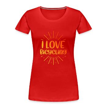 Ich Liebe Fahrradfahren - Frauen Premium Bio T-Shirt - Rot - Vorne - Mia (176cm)