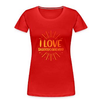 J’adore le skateboard - T-shirt bio Premium Femme - rouge - Devant - Mia (176cm)