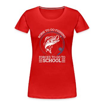 Fischer Fischen Angeln Angel Angler Fische Fisch - Frauen Premium Bio T-Shirt - Rot - Vorne - Mia (176cm)