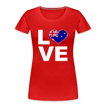 I love Australia heart flag Australia - Women's Premium Organic T-Shirt - red - Front - Mia (176cm)
