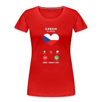 Tschechien is calling Tschechien Herz Souvenir - Frauen Premium Bio T-Shirt - Rot - Vorne - Mia (176cm)
