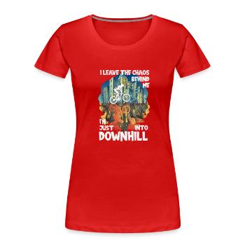 Chaos Downhill - Women's Premium Organic T-Shirt - red - Front - Mia (176cm)