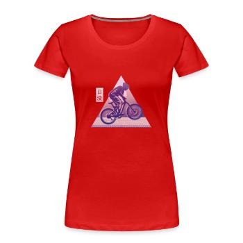 Vaporwave Downhill - Women's Premium Organic T-Shirt - red - Front - Mia (176cm)