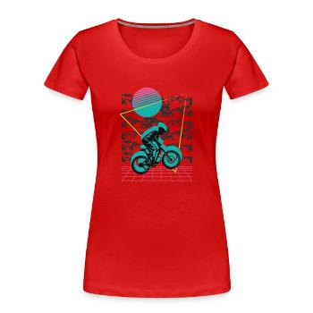 Vaporwave Downhill - Women's Premium Organic T-Shirt - red - Front - Mia (176cm)