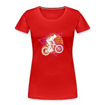 Vaporwave Downhill - Women's Premium Organic T-Shirt - red - Front - Mia (176cm)