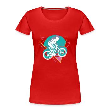 Vaporwave Downhill - Women's Premium Organic T-Shirt - red - Front - Mia (176cm)