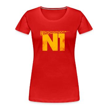 N1 Sowjetunion Mond Rakete - Frauen Premium Bio T-Shirt - Rot - Vorne - Mia (176cm)