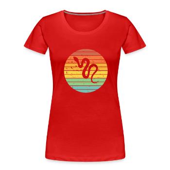 Snake Retro Reptile Python Gift idea - Frauen Premium Bio T-Shirt - Rot - Vorne - Mia (176cm)