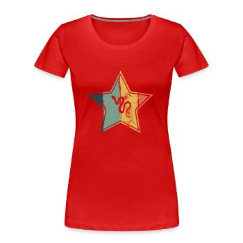 Snake Retro Reptile Python Gift idea - Frauen Premium Bio T-Shirt - Rot - Vorne - Mia (176cm)
