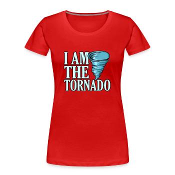 Tornado - Frauen Premium Bio T-Shirt - Rot - Vorne - Mia (176cm)