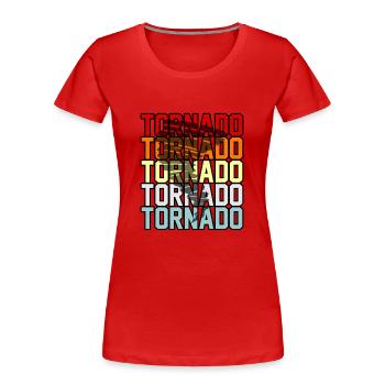 Tornado - Frauen Premium Bio T-Shirt - Rot - Vorne - Mia (176cm)