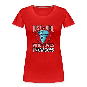 Tornade - T-shirt bio Premium Femme - rouge - Devant - Mia (176cm)