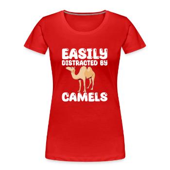 Funny Camel T-Shirt - Women's Premium Organic T-Shirt - red - Front - Mia (176cm)