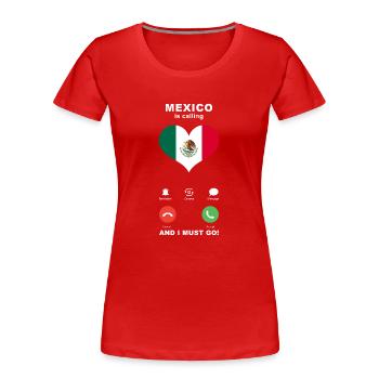 Mexiko is calling Mexiko Herz Souvenir - Frauen Premium Bio T-Shirt - Rot - Vorne - Mia (176cm)