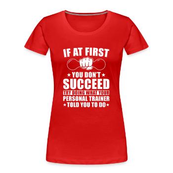 Personal Trainer Geschenk - Frauen Premium Bio T-Shirt - Rot - Vorne - Mia (176cm)