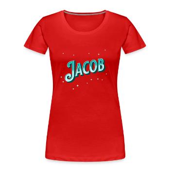 Jacob names personalized - Women's Premium Organic T-Shirt - red - Front - Mia (176cm)