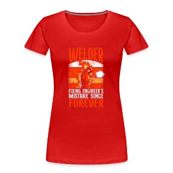 Welder Welding Vintage Welder - Women's Premium Organic T-Shirt - red - Front - Mia (176cm)